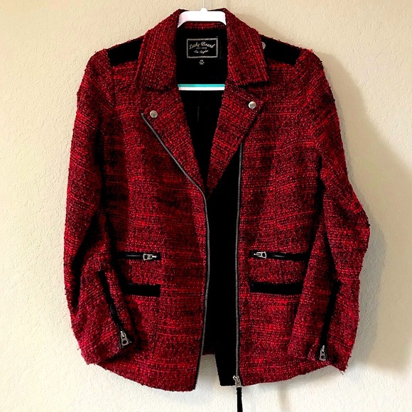 Lucky Brand Textured Tweed Moto Jacket - Picture 7 of 7